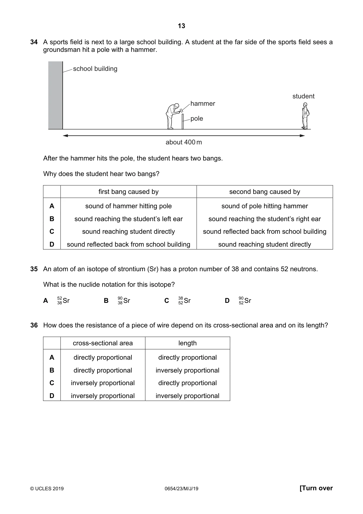 Cambridge IGCSE Sciences - Co-ordinated (Double) 0654 2019 May/June Paper 2 · Variant 3 question paper, page 13 of 16