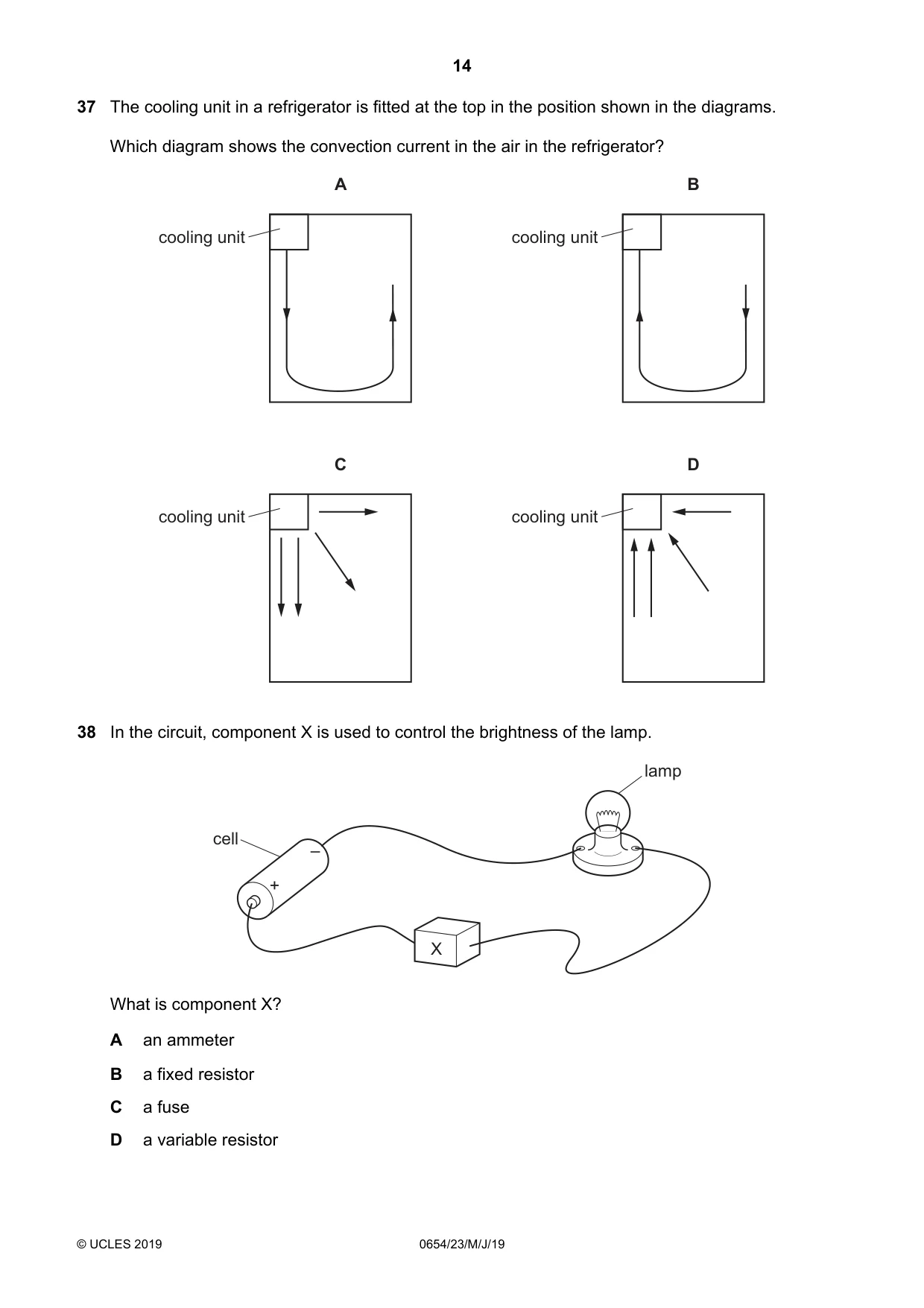 Cambridge IGCSE Sciences - Co-ordinated (Double) 0654 2019 May/June Paper 2 · Variant 3 question paper, page 14 of 16