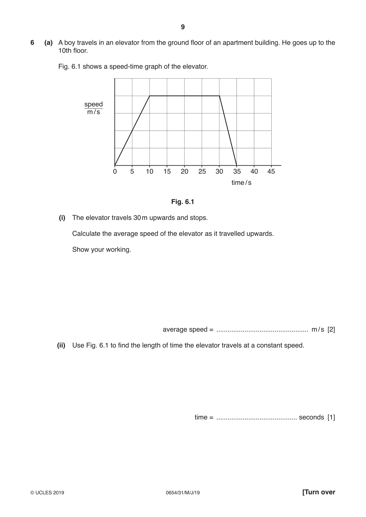 Cambridge IGCSE Sciences - Co-ordinated (Double) 0654 2019 May/June Paper 3 · Variant 1 question paper, page 9 of 28