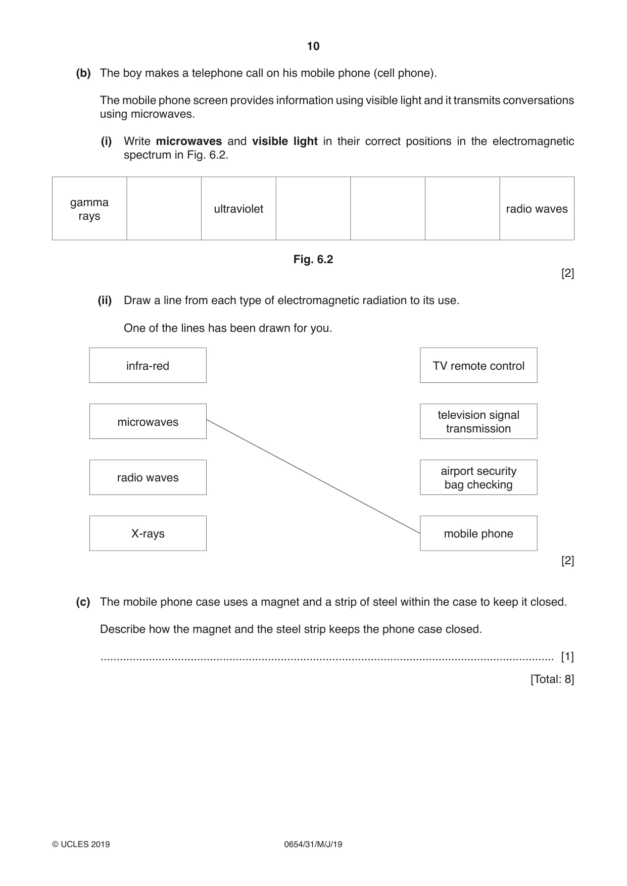 Cambridge IGCSE Sciences - Co-ordinated (Double) 0654 2019 May/June Paper 3 · Variant 1 question paper, page 10 of 28