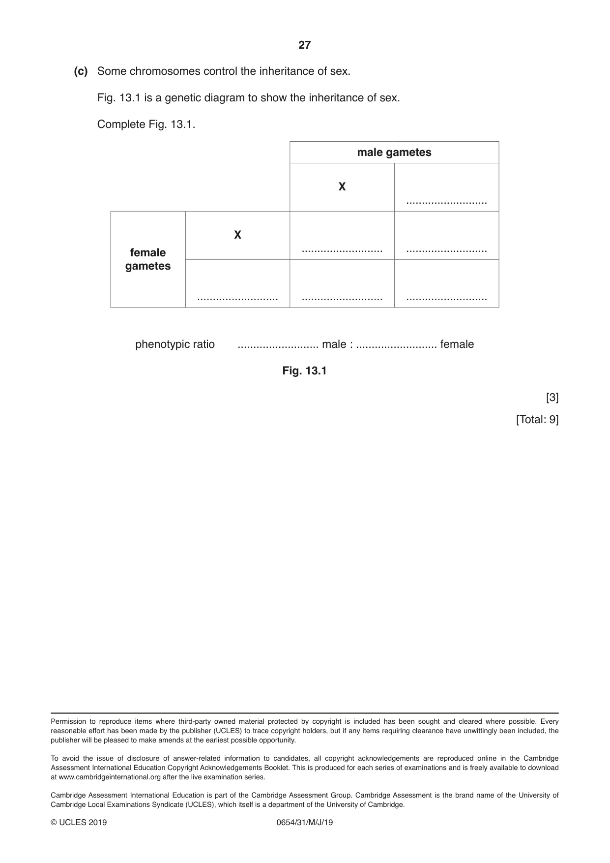 Cambridge IGCSE Sciences - Co-ordinated (Double) 0654 2019 May/June Paper 3 · Variant 1 question paper, page 27 of 28