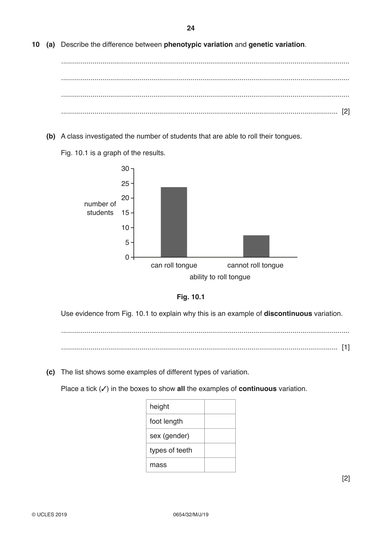 Cambridge IGCSE Sciences - Co-ordinated (Double) 0654 2019 May/June Paper 3 · Variant 2 question paper, page 24 of 36