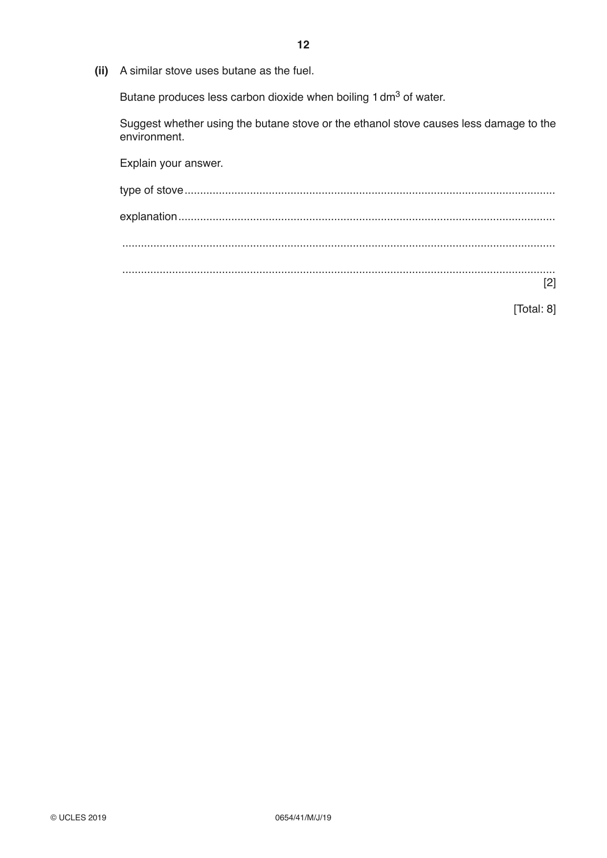 Cambridge IGCSE Sciences - Co-ordinated (Double) 0654 2019 May/June Paper 4 · Variant 1 question paper, page 12 of 32