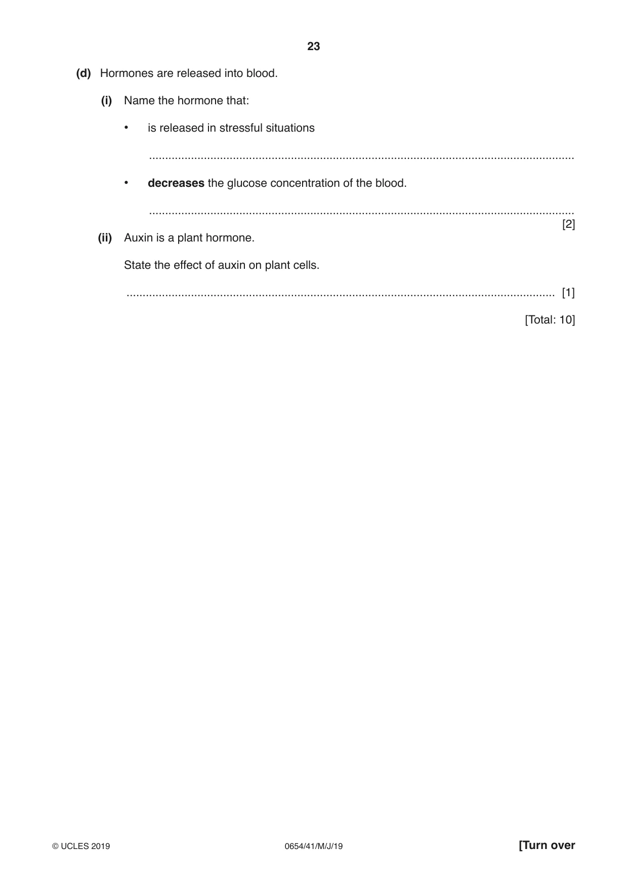 Cambridge IGCSE Sciences - Co-ordinated (Double) 0654 2019 May/June Paper 4 · Variant 1 question paper, page 23 of 32