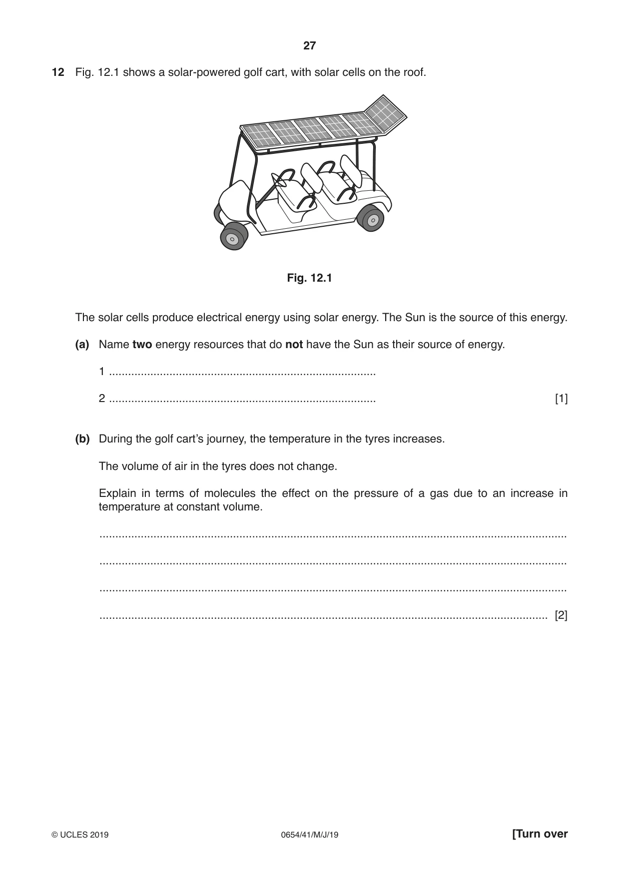 Cambridge IGCSE Sciences - Co-ordinated (Double) 0654 2019 May/June Paper 4 · Variant 1 question paper, page 27 of 32