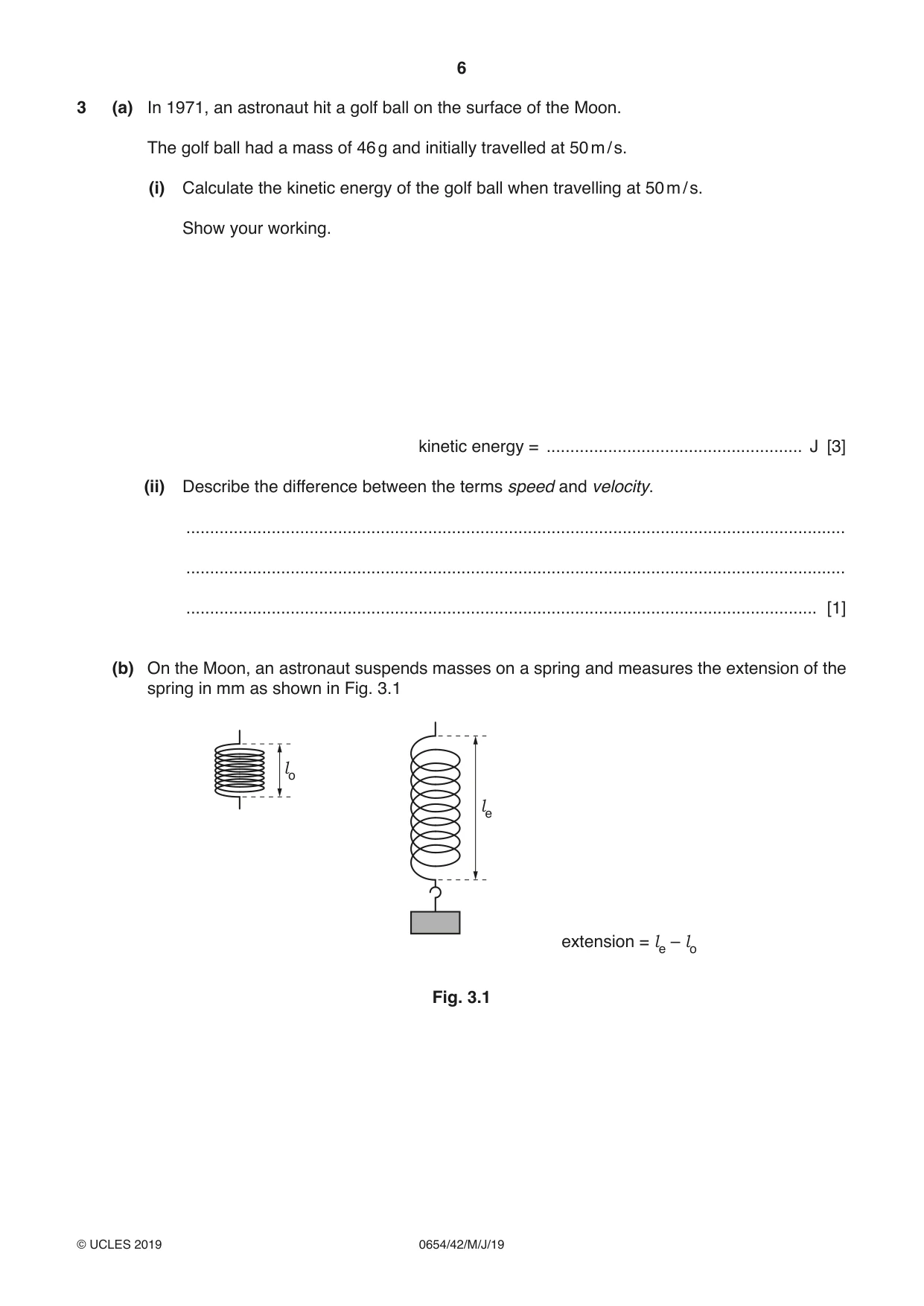 Cambridge IGCSE Sciences - Co-ordinated (Double) 0654 2019 May/June Paper 4 · Variant 2 question paper, page 6 of 28