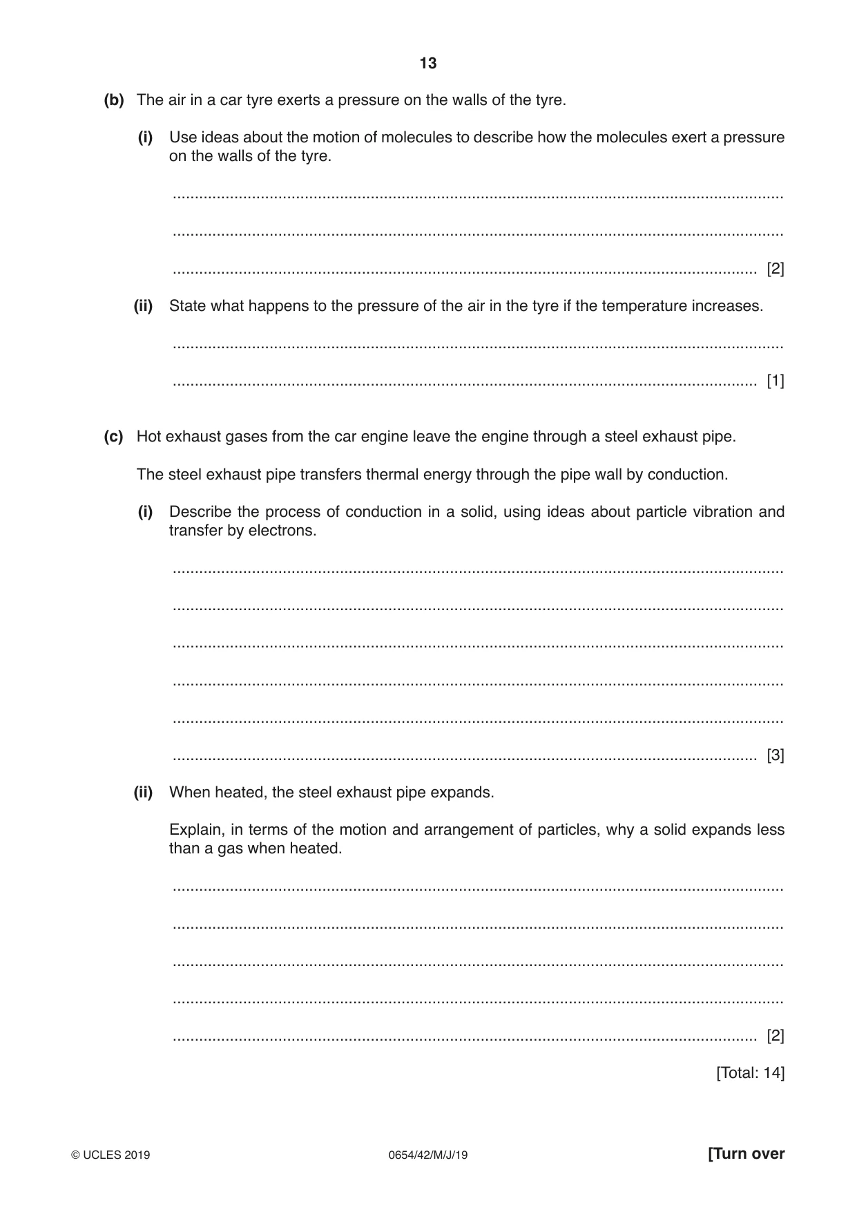 Cambridge IGCSE Sciences - Co-ordinated (Double) 0654 2019 May/June Paper 4 · Variant 2 question paper, page 13 of 28