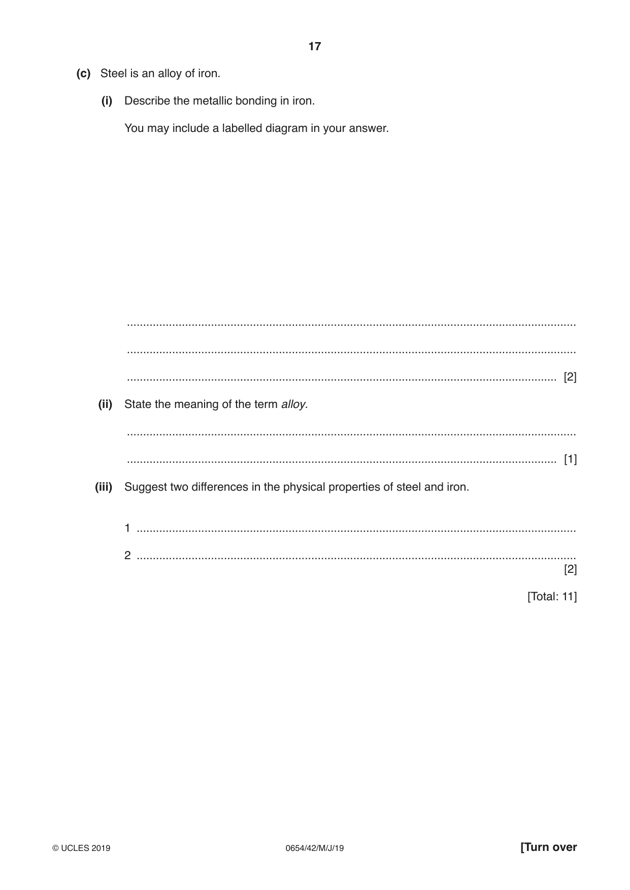 Cambridge IGCSE Sciences - Co-ordinated (Double) 0654 2019 May/June Paper 4 · Variant 2 question paper, page 17 of 28