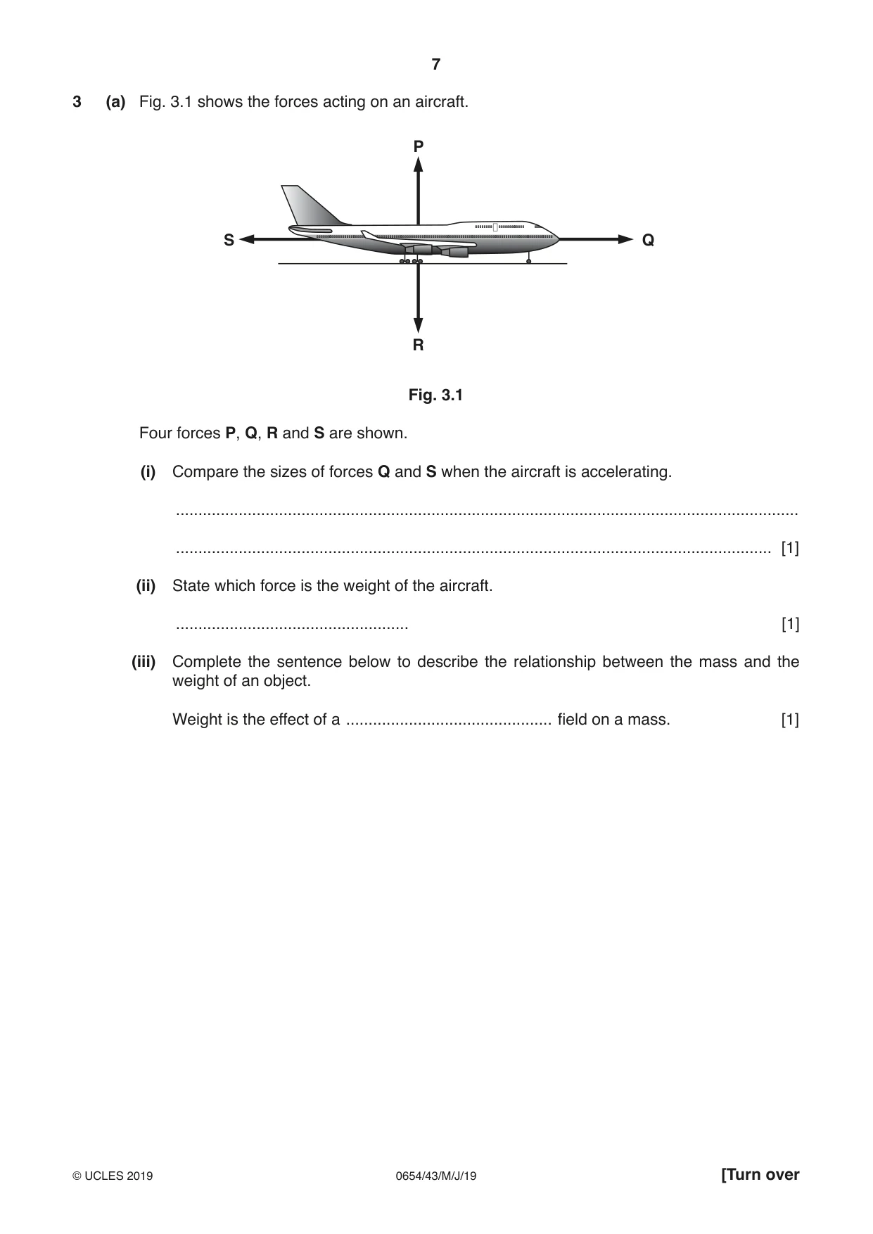 Cambridge IGCSE Sciences - Co-ordinated (Double) 0654 2019 May/June Paper 4 · Variant 3 question paper, page 7 of 32