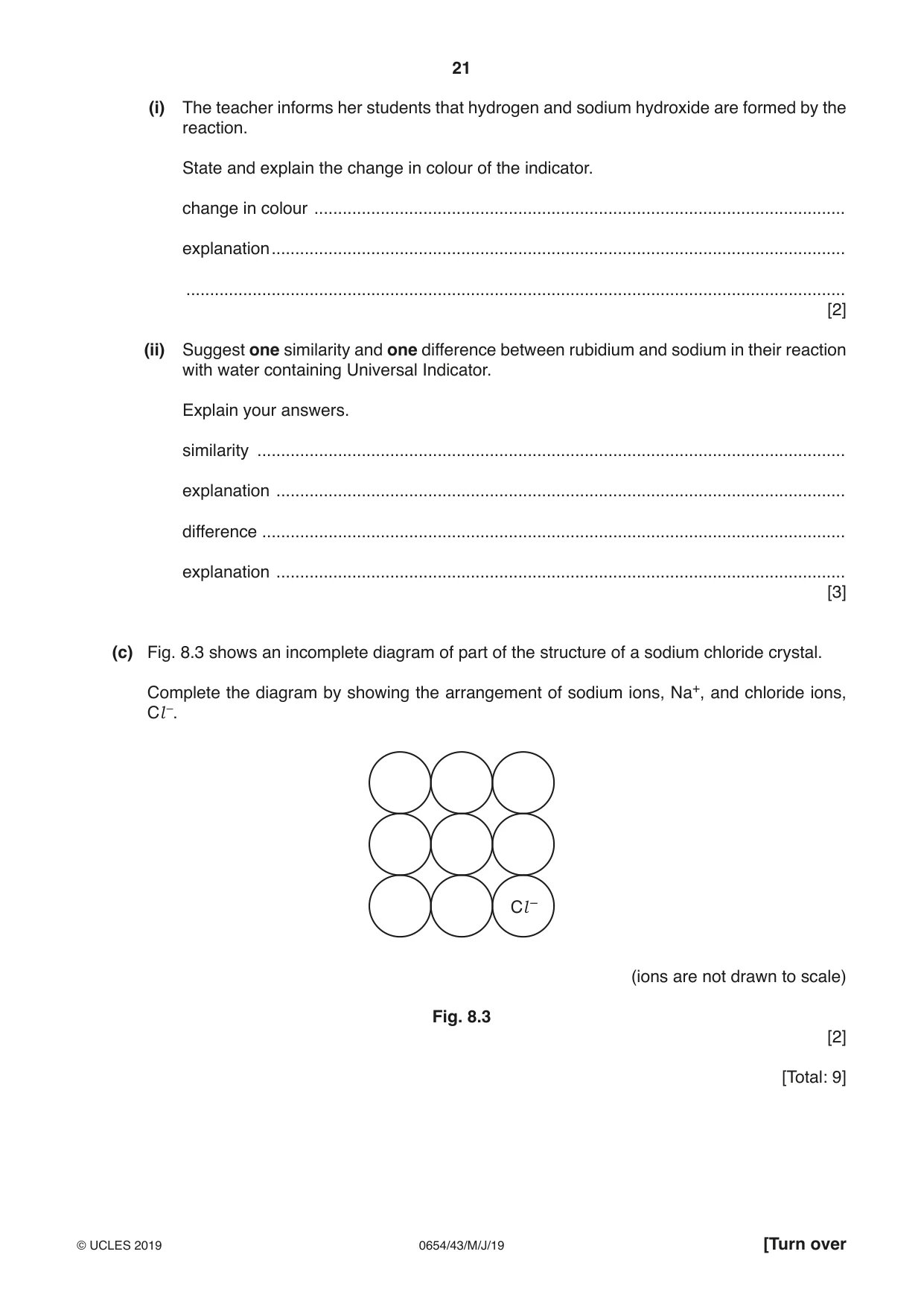 Cambridge IGCSE Sciences - Co-ordinated (Double) 0654 2019 May/June Paper 4 · Variant 3 question paper, page 21 of 32