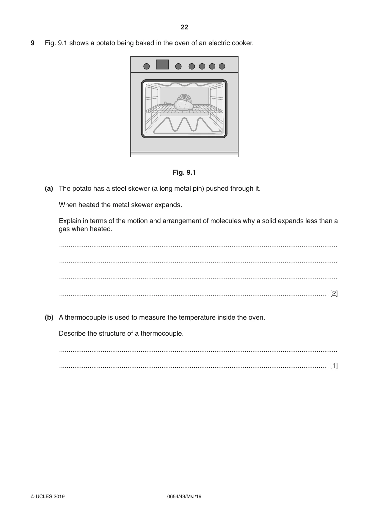 Cambridge IGCSE Sciences - Co-ordinated (Double) 0654 2019 May/June Paper 4 · Variant 3 question paper, page 22 of 32