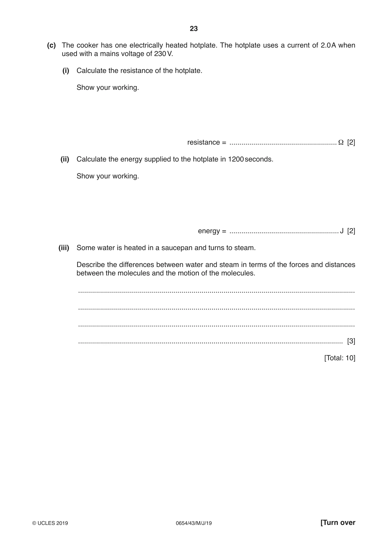 Cambridge IGCSE Sciences - Co-ordinated (Double) 0654 2019 May/June Paper 4 · Variant 3 question paper, page 23 of 32
