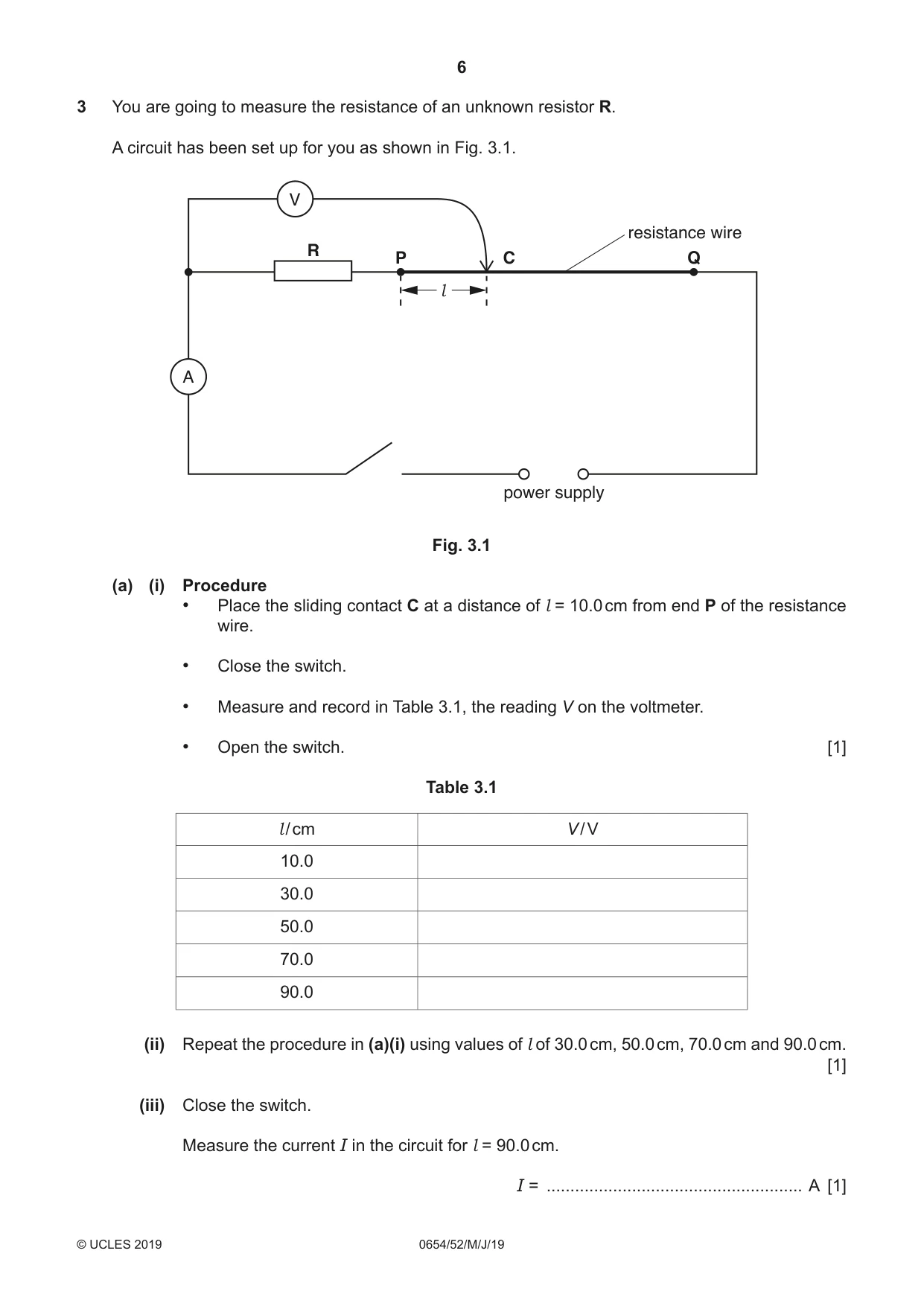 Cambridge IGCSE Sciences - Co-ordinated (Double) 0654 2019 May/June Paper 5 · Variant 2 question paper, page 6 of 20