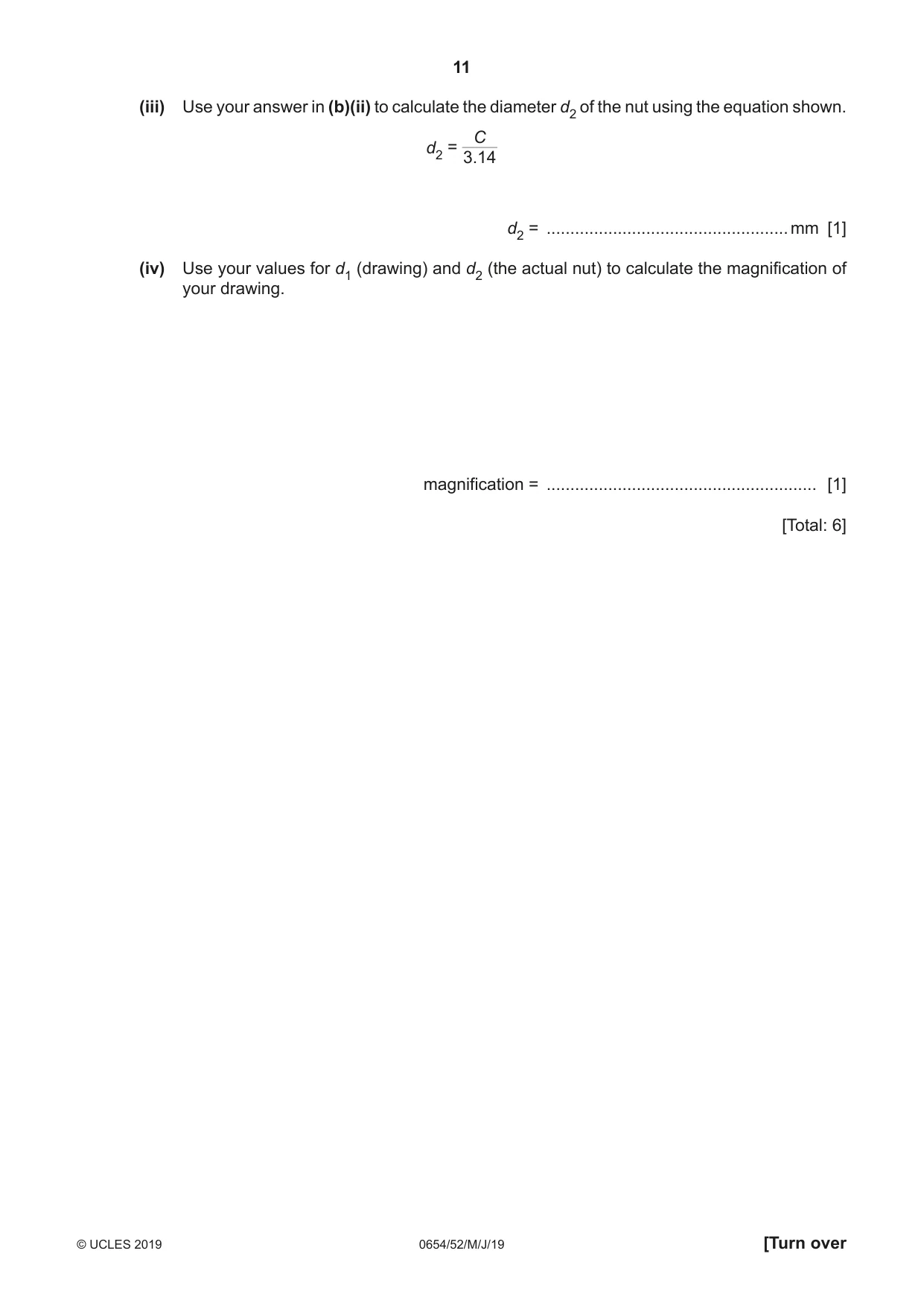 Cambridge IGCSE Sciences - Co-ordinated (Double) 0654 2019 May/June Paper 5 · Variant 2 question paper, page 11 of 20