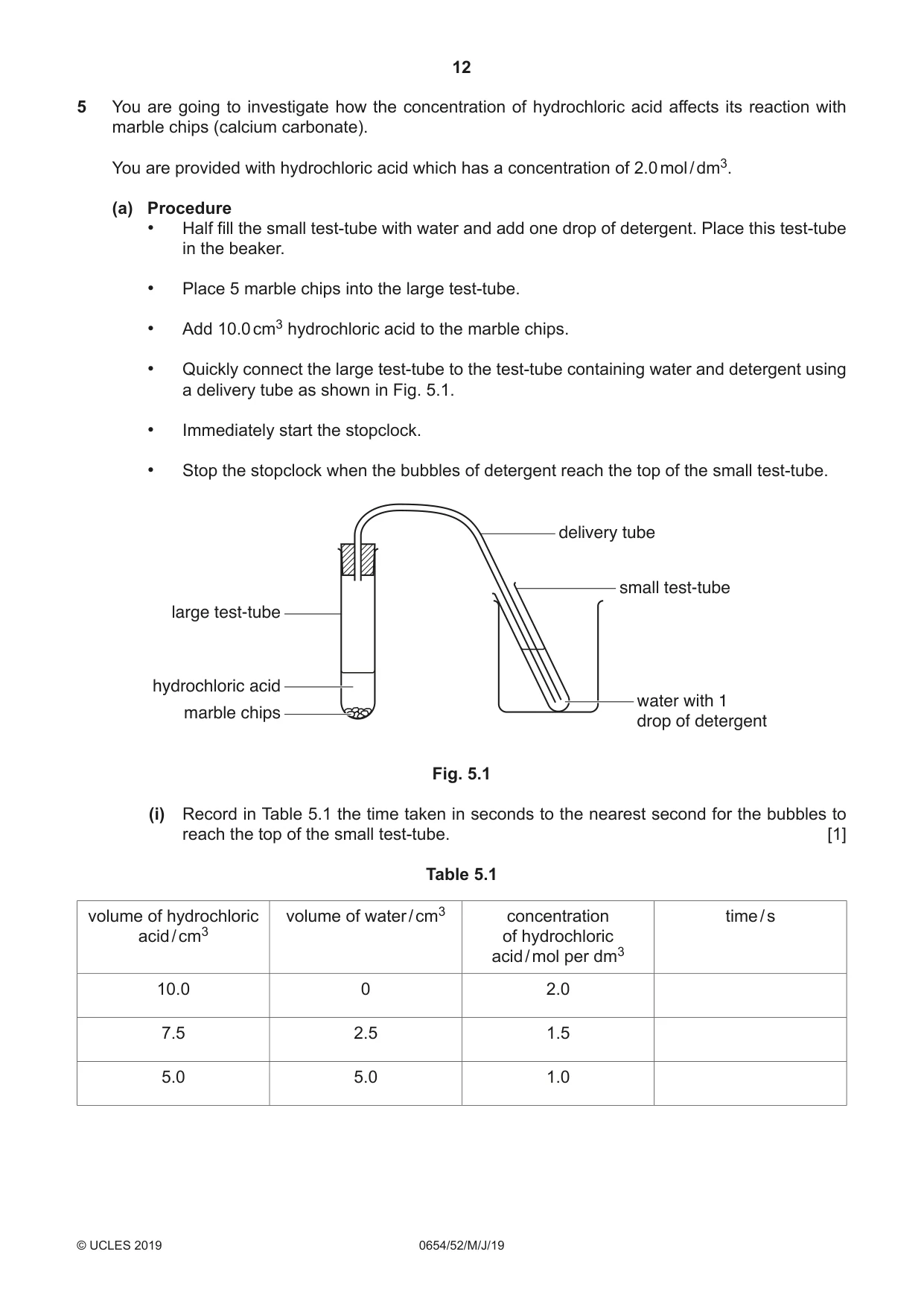 Cambridge IGCSE Sciences - Co-ordinated (Double) 0654 2019 May/June Paper 5 · Variant 2 question paper, page 12 of 20