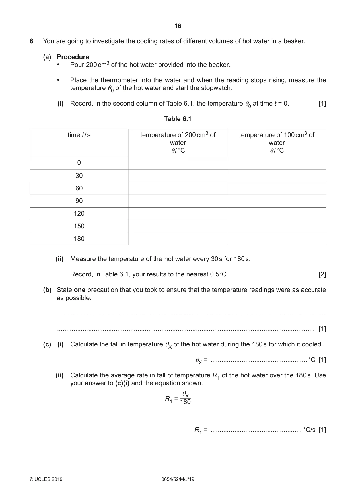 Cambridge IGCSE Sciences - Co-ordinated (Double) 0654 2019 May/June Paper 5 · Variant 2 question paper, page 16 of 20