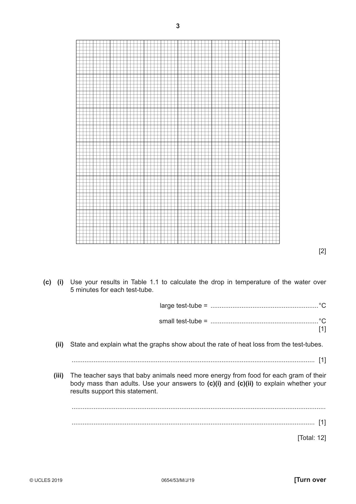 Cambridge IGCSE Sciences - Co-ordinated (Double) 0654 2019 May/June Paper 5 · Variant 3 question paper, page 3 of 16