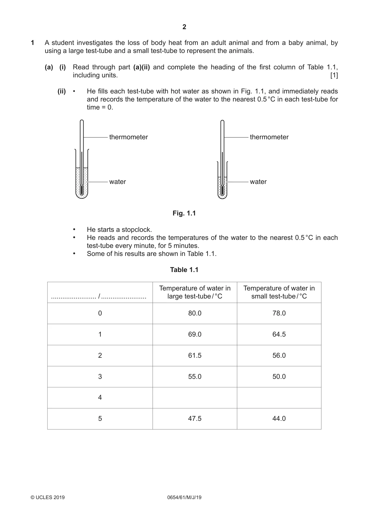 Cambridge IGCSE Sciences - Co-ordinated (Double) 0654 2019 May/June Paper 6 · Variant 1 question paper, page 2 of 20