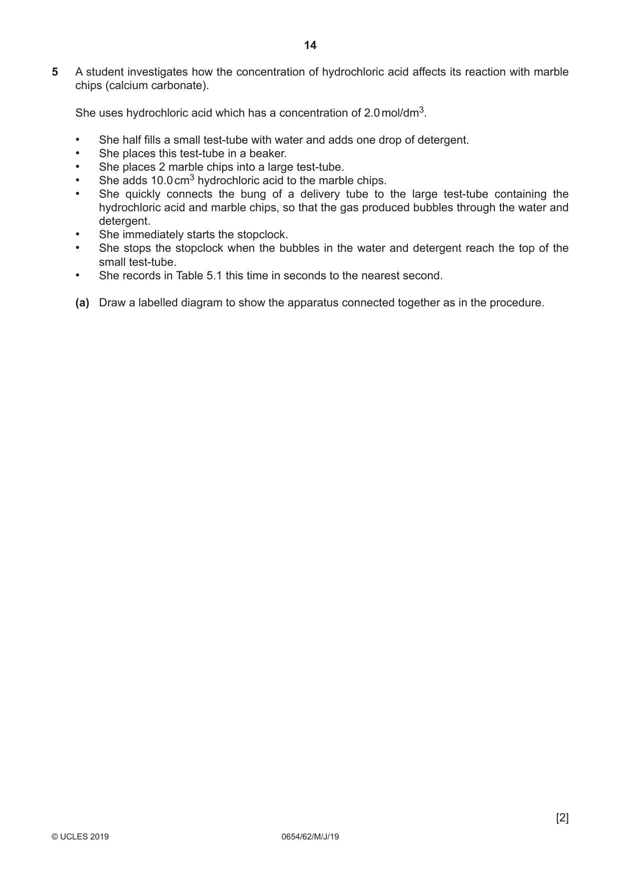 Cambridge IGCSE Sciences - Co-ordinated (Double) 0654 2019 May/June Paper 6 · Variant 2 question paper, page 14 of 20