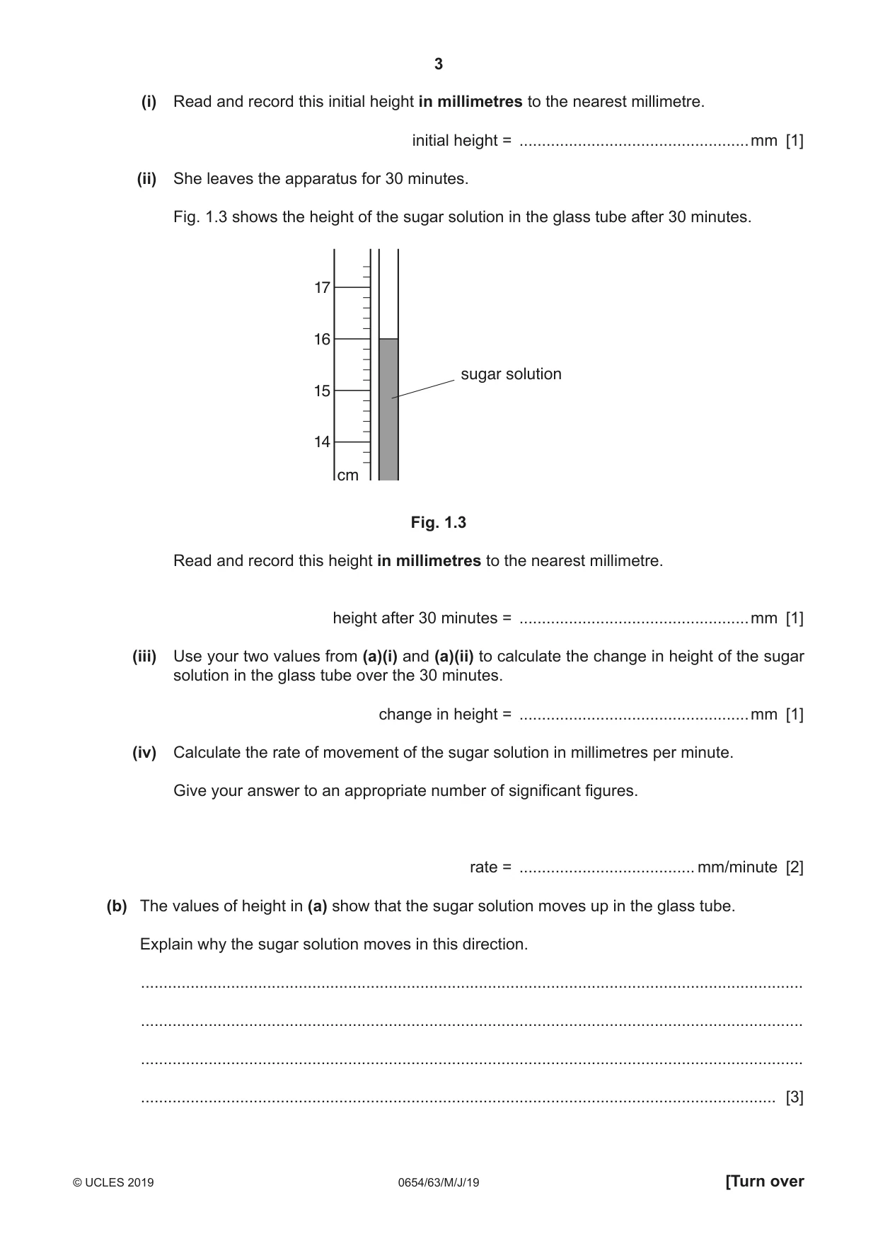 Cambridge IGCSE Sciences - Co-ordinated (Double) 0654 2019 May/June Paper 6 · Variant 3 question paper, page 3 of 20