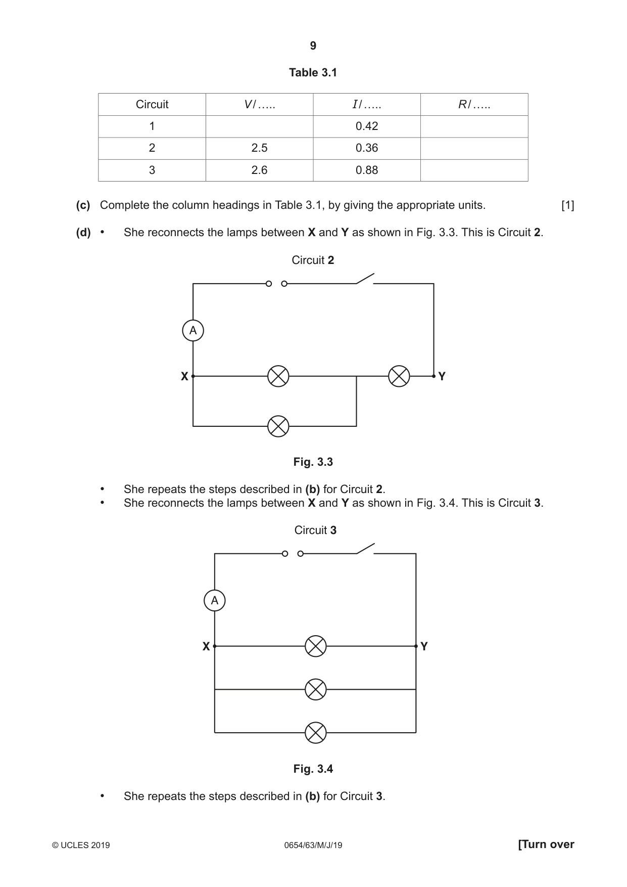 Cambridge IGCSE Sciences - Co-ordinated (Double) 0654 2019 May/June Paper 6 · Variant 3 question paper, page 9 of 20