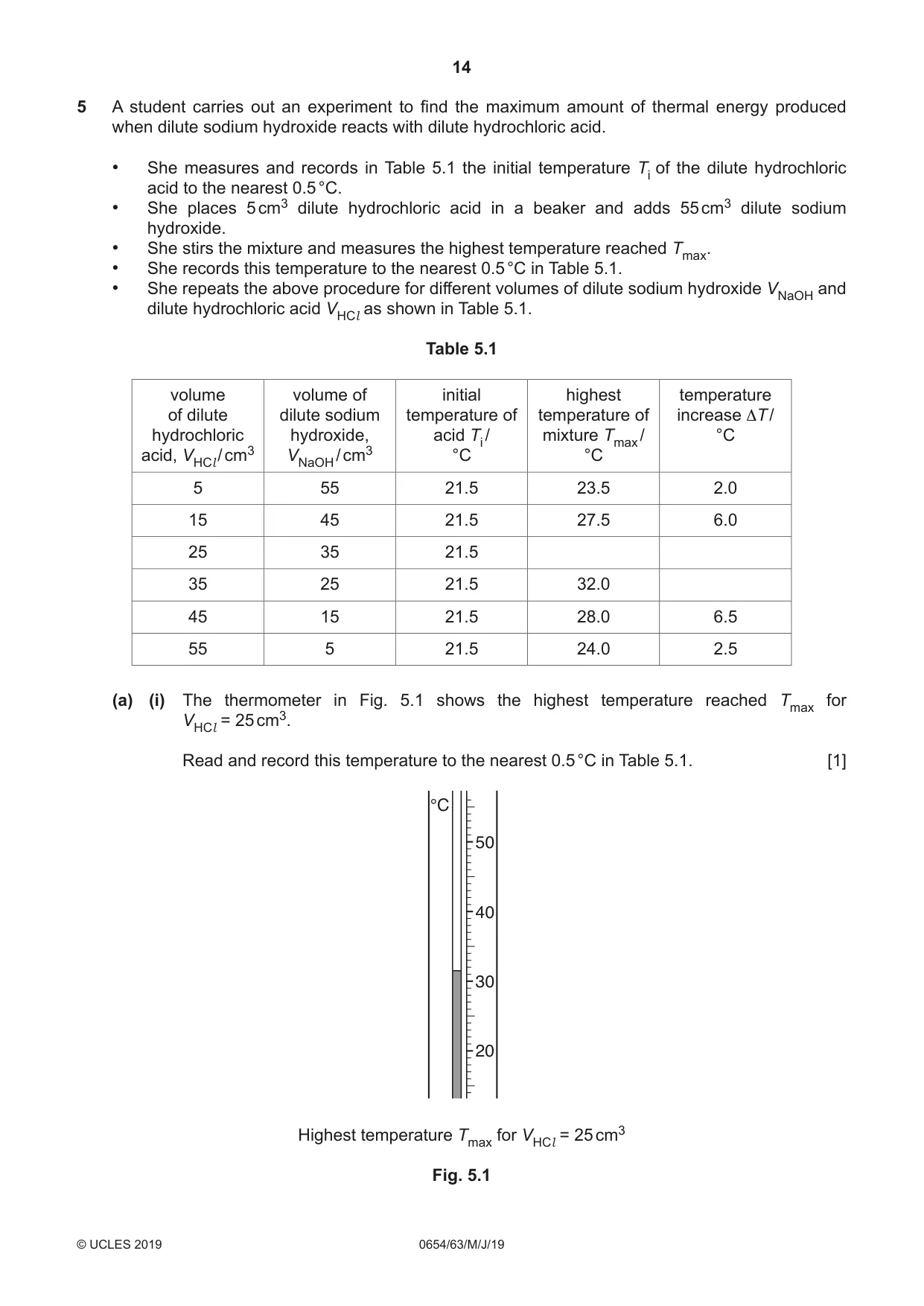 Cambridge IGCSE Sciences - Co-ordinated (Double) 0654 2019 May/June Paper 6 · Variant 3 question paper, page 14 of 20