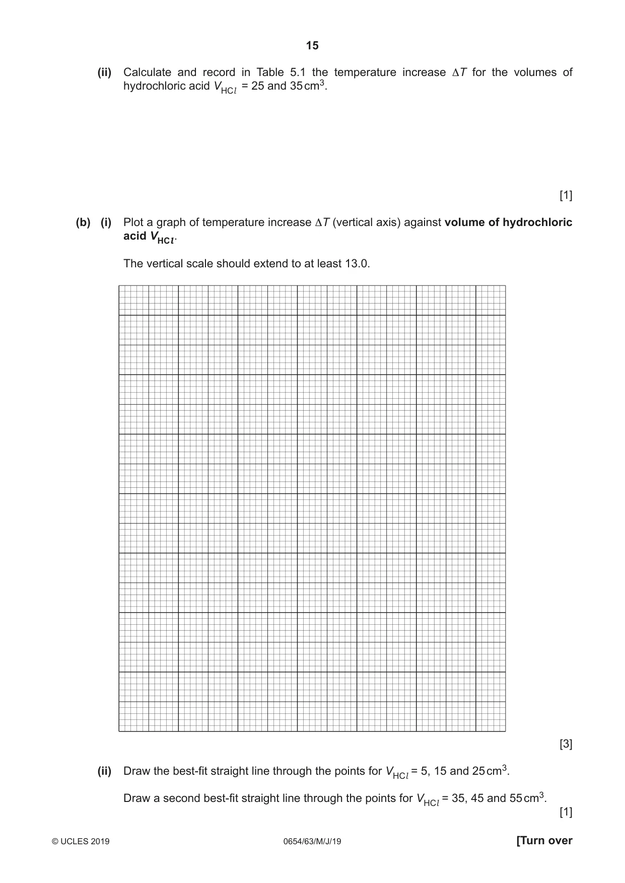 Cambridge IGCSE Sciences - Co-ordinated (Double) 0654 2019 May/June Paper 6 · Variant 3 question paper, page 15 of 20