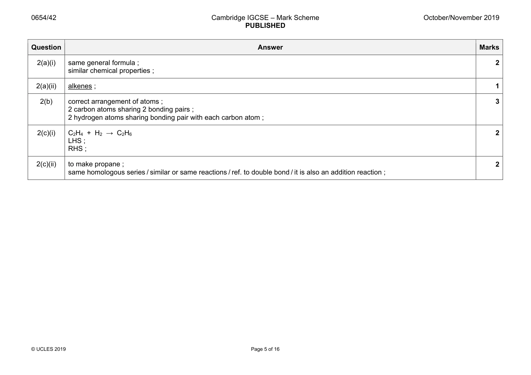 Mark scheme, page 5 of 16