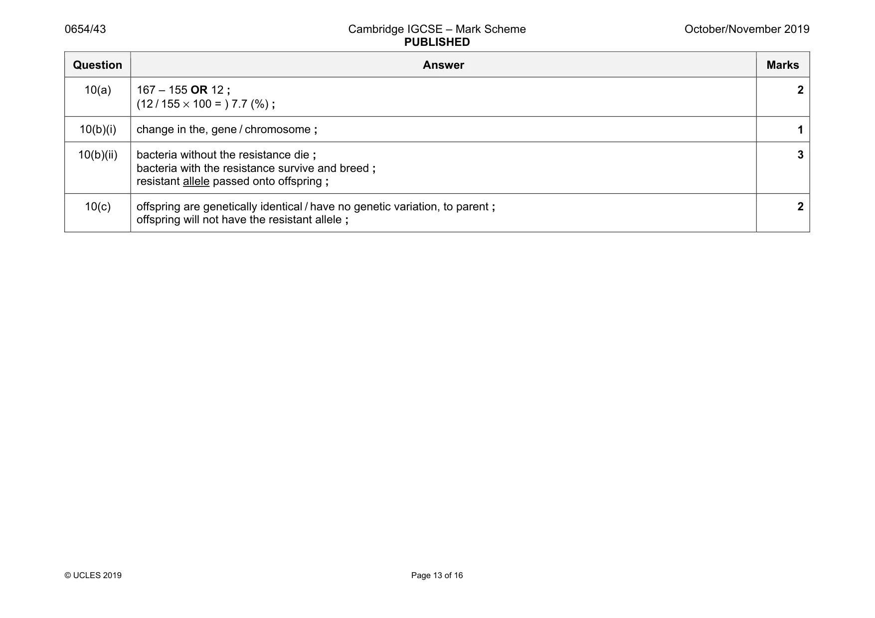 Mark scheme, page 13 of 16