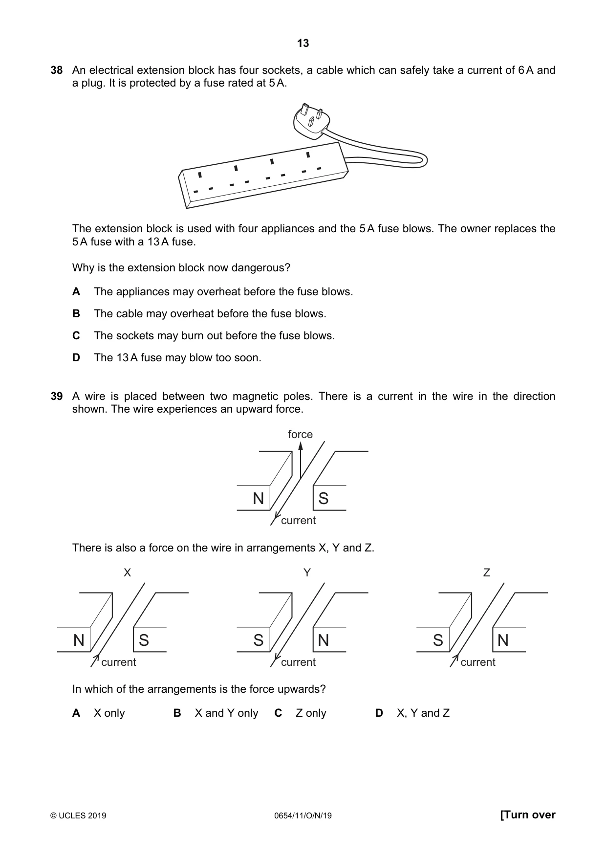 Cambridge IGCSE Sciences - Co-ordinated (Double) 0654 2019 Oct/Nov Paper 1 · Variant 1 question paper, page 13 of 16