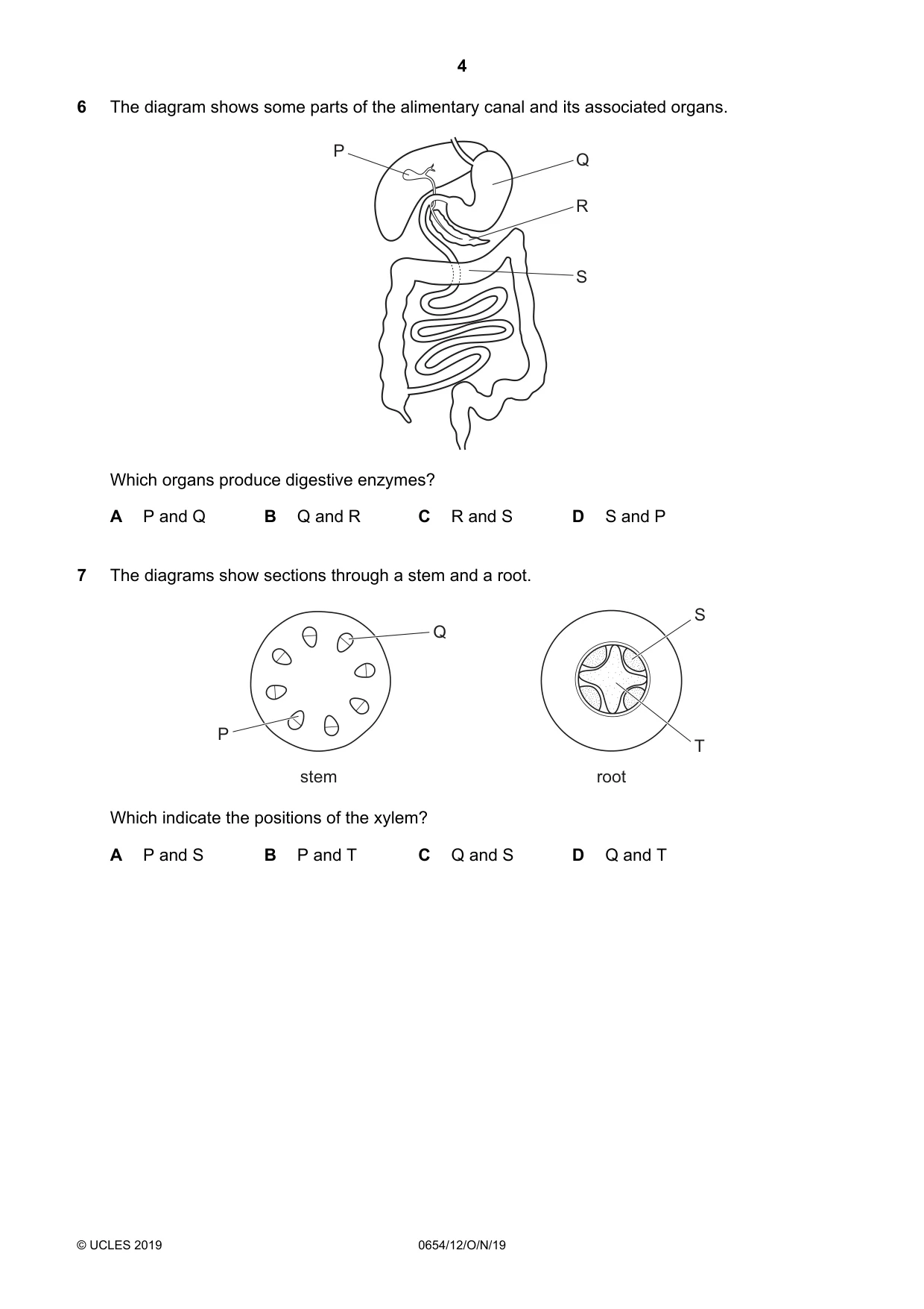 Cambridge IGCSE Sciences - Co-ordinated (Double) 0654 2019 Oct/Nov Paper 1 · Variant 2 question paper, page 4 of 16