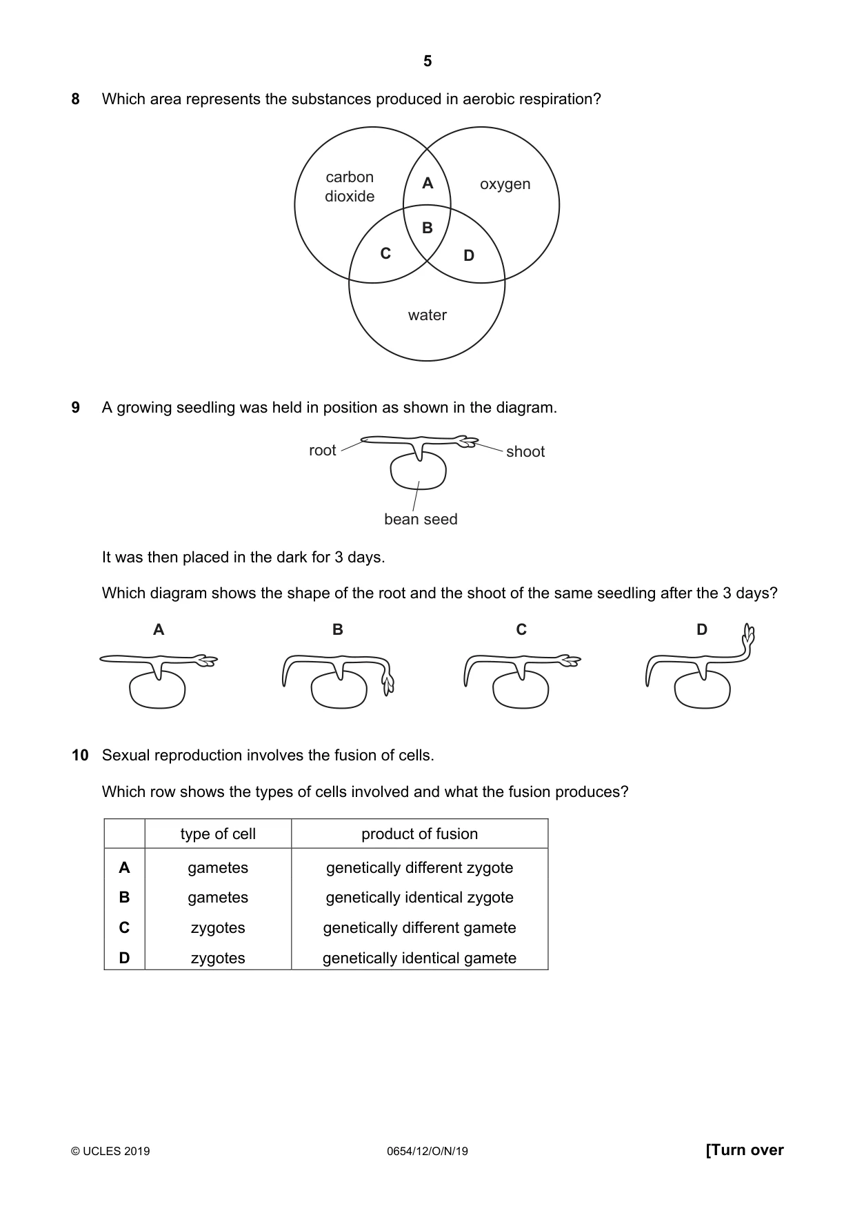Cambridge IGCSE Sciences - Co-ordinated (Double) 0654 2019 Oct/Nov Paper 1 · Variant 2 question paper, page 5 of 16