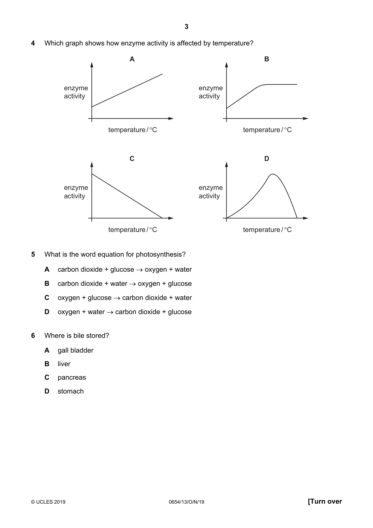 Cambridge IGCSE Sciences - Co-ordinated (Double) 0654 2019 Oct/Nov Paper 1 · Variant 3 question paper, page 3 of 20