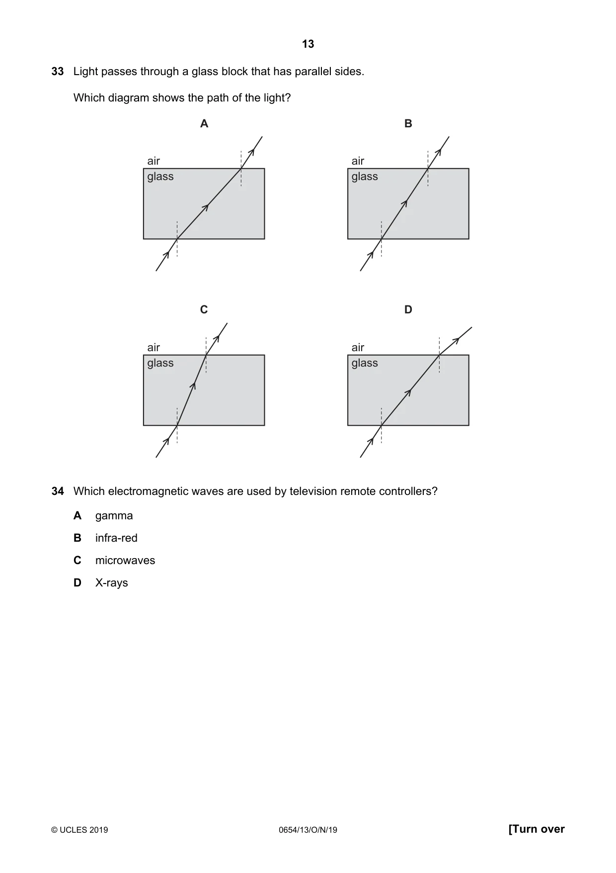 Cambridge IGCSE Sciences - Co-ordinated (Double) 0654 2019 Oct/Nov Paper 1 · Variant 3 question paper, page 13 of 20