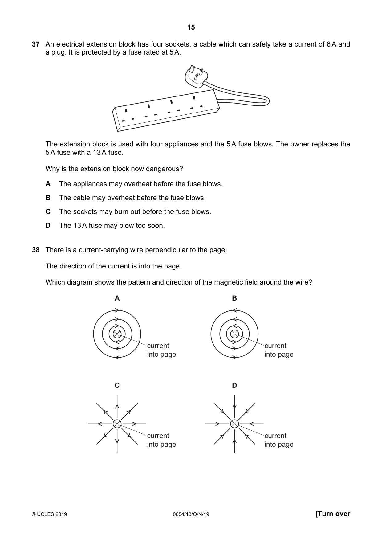Cambridge IGCSE Sciences - Co-ordinated (Double) 0654 2019 Oct/Nov Paper 1 · Variant 3 question paper, page 15 of 20