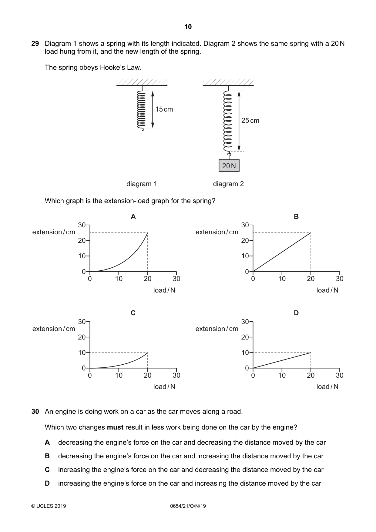 Cambridge IGCSE Sciences - Co-ordinated (Double) 0654 2019 Oct/Nov Paper 2 · Variant 1 question paper, page 10 of 16