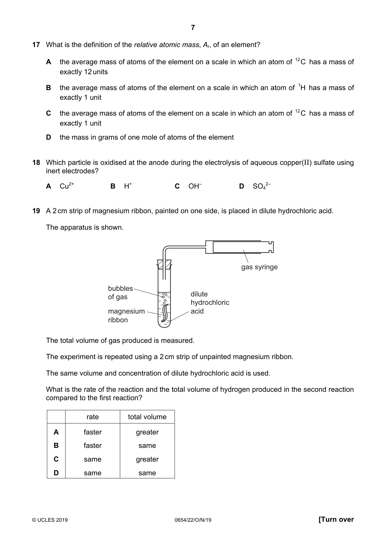 Cambridge IGCSE Sciences - Co-ordinated (Double) 0654 2019 Oct/Nov Paper 2 · Variant 2 question paper, page 7 of 16