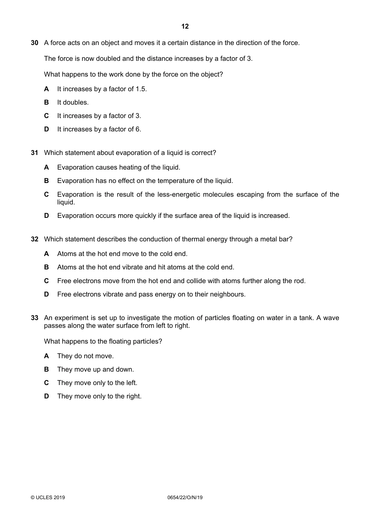 Cambridge IGCSE Sciences - Co-ordinated (Double) 0654 2019 Oct/Nov Paper 2 · Variant 2 question paper, page 12 of 16