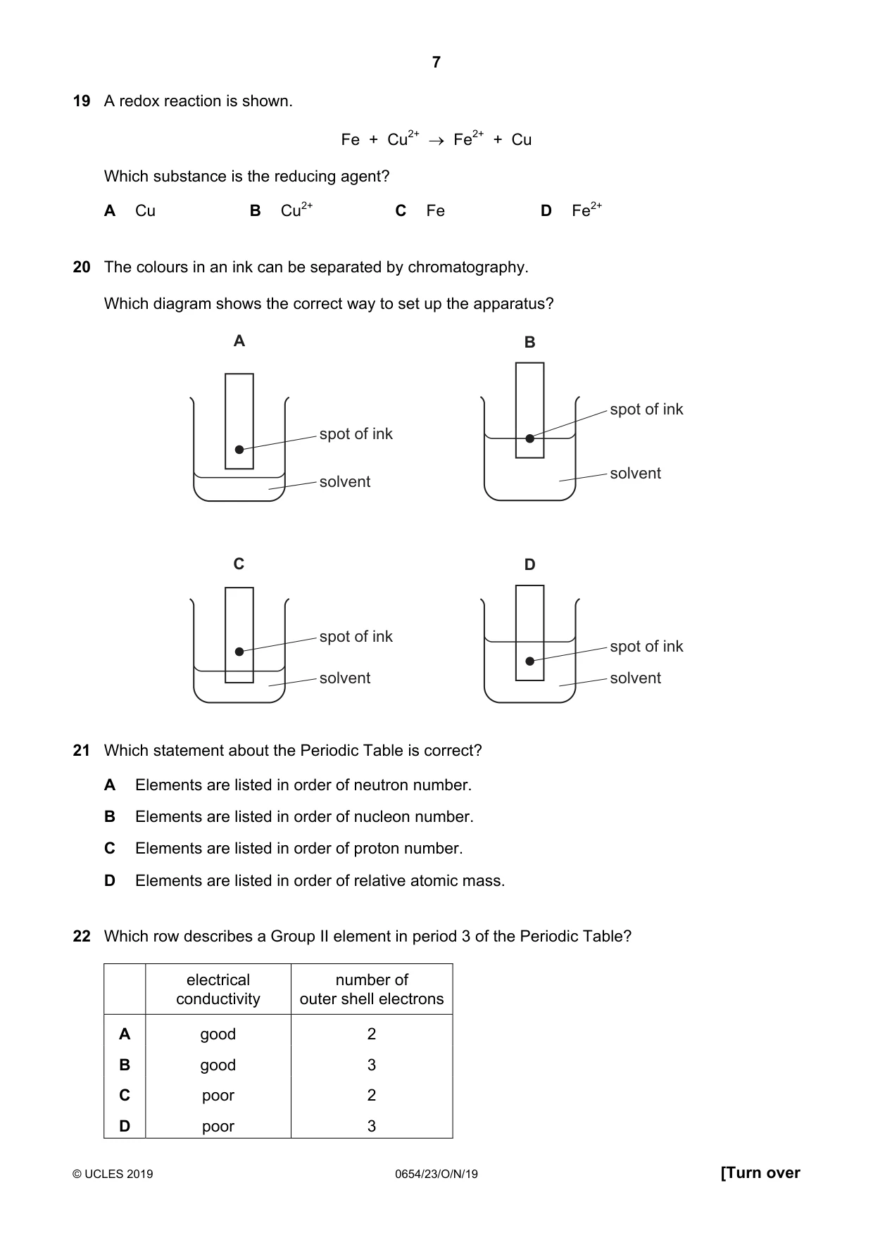 Cambridge IGCSE Sciences - Co-ordinated (Double) 0654 2019 Oct/Nov Paper 2 · Variant 3 question paper, page 7 of 16