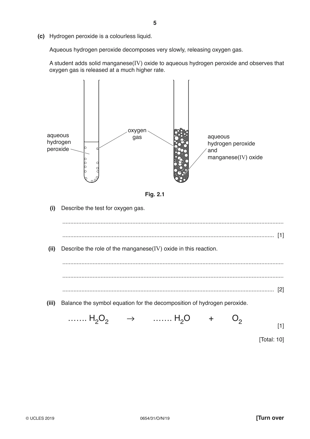 Cambridge IGCSE Sciences - Co-ordinated (Double) 0654 2019 Oct/Nov Paper 3 · Variant 1 question paper, page 5 of 32