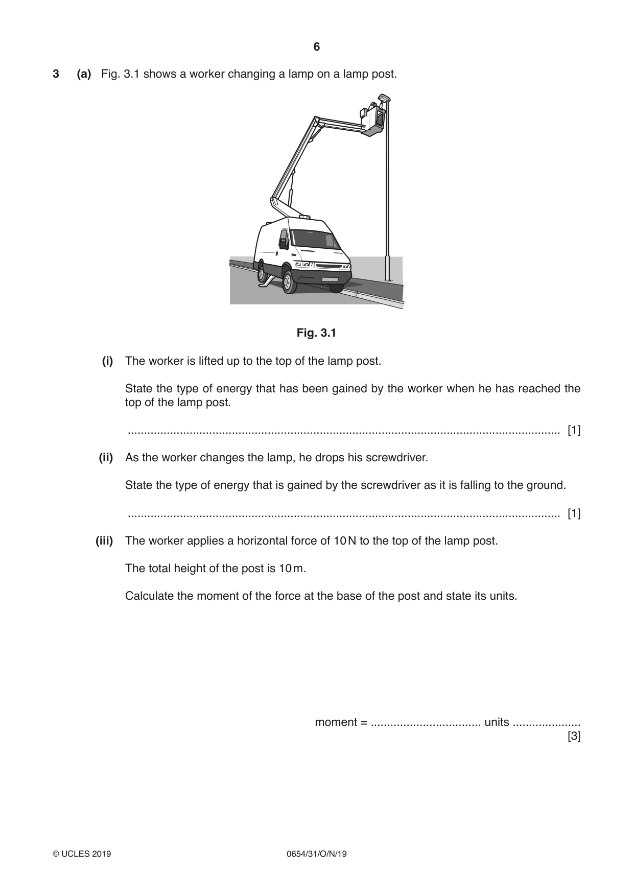 Cambridge IGCSE Sciences - Co-ordinated (Double) 0654 2019 Oct/Nov Paper 3 · Variant 1 question paper, page 6 of 32