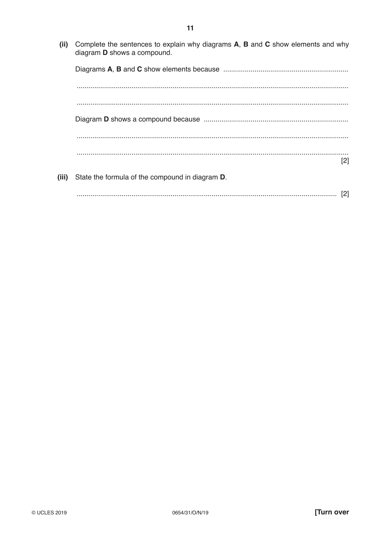Cambridge IGCSE Sciences - Co-ordinated (Double) 0654 2019 Oct/Nov Paper 3 · Variant 1 question paper, page 11 of 32