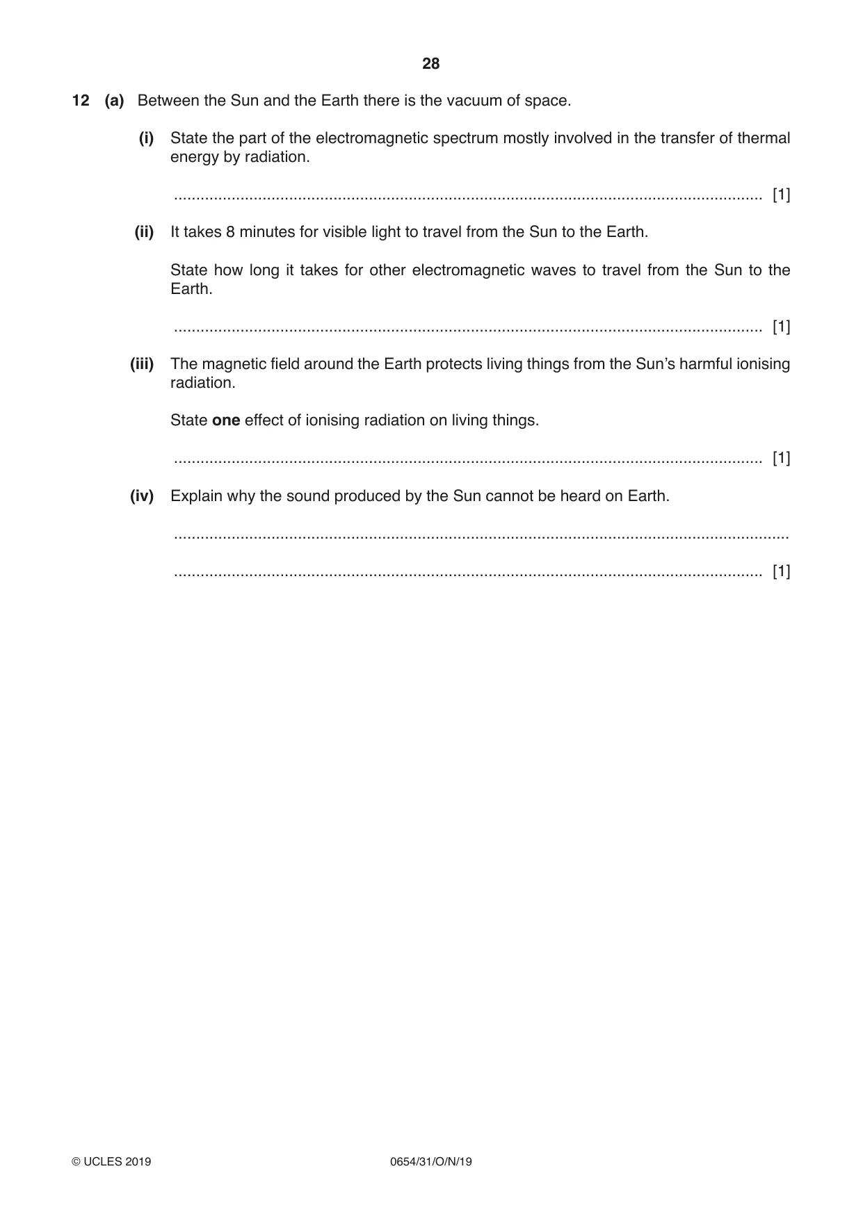 Cambridge IGCSE Sciences - Co-ordinated (Double) 0654 2019 Oct/Nov Paper 3 · Variant 1 question paper, page 28 of 32