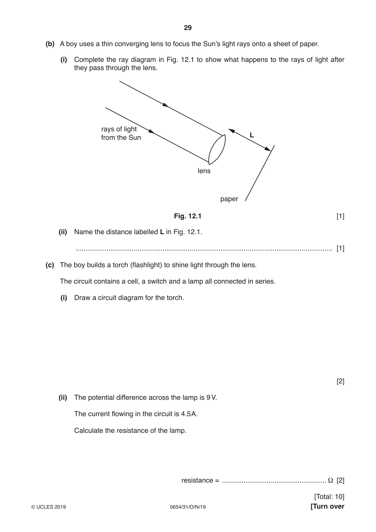 Cambridge IGCSE Sciences - Co-ordinated (Double) 0654 2019 Oct/Nov Paper 3 · Variant 1 question paper, page 29 of 32