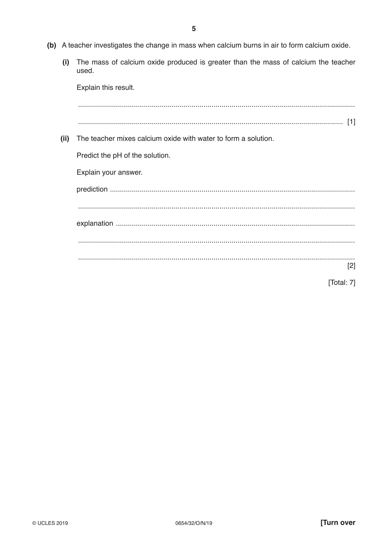 Cambridge IGCSE Sciences - Co-ordinated (Double) 0654 2019 Oct/Nov Paper 3 · Variant 2 question paper, page 5 of 32