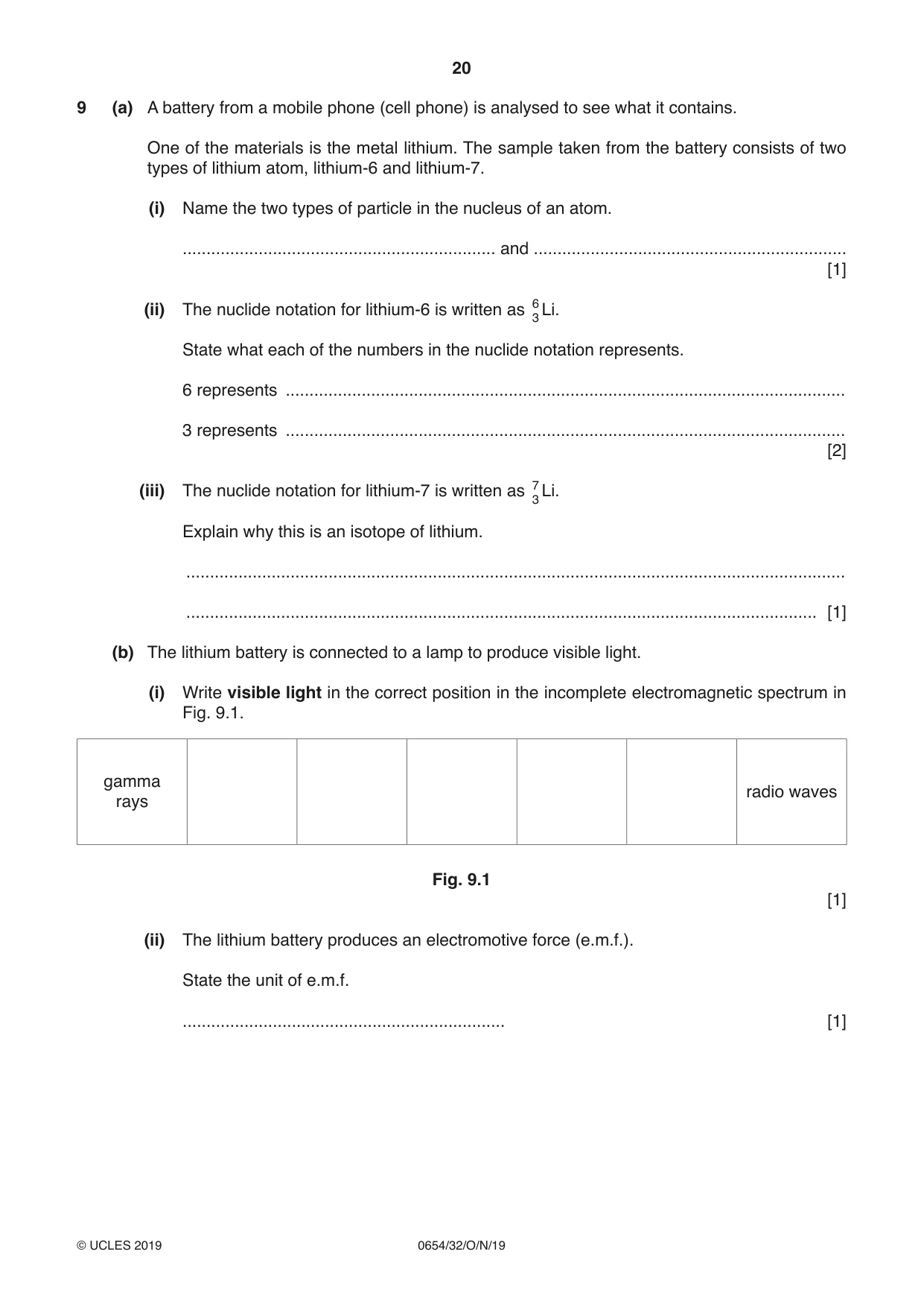 Cambridge IGCSE Sciences - Co-ordinated (Double) 0654 2019 Oct/Nov Paper 3 · Variant 2 question paper, page 20 of 32