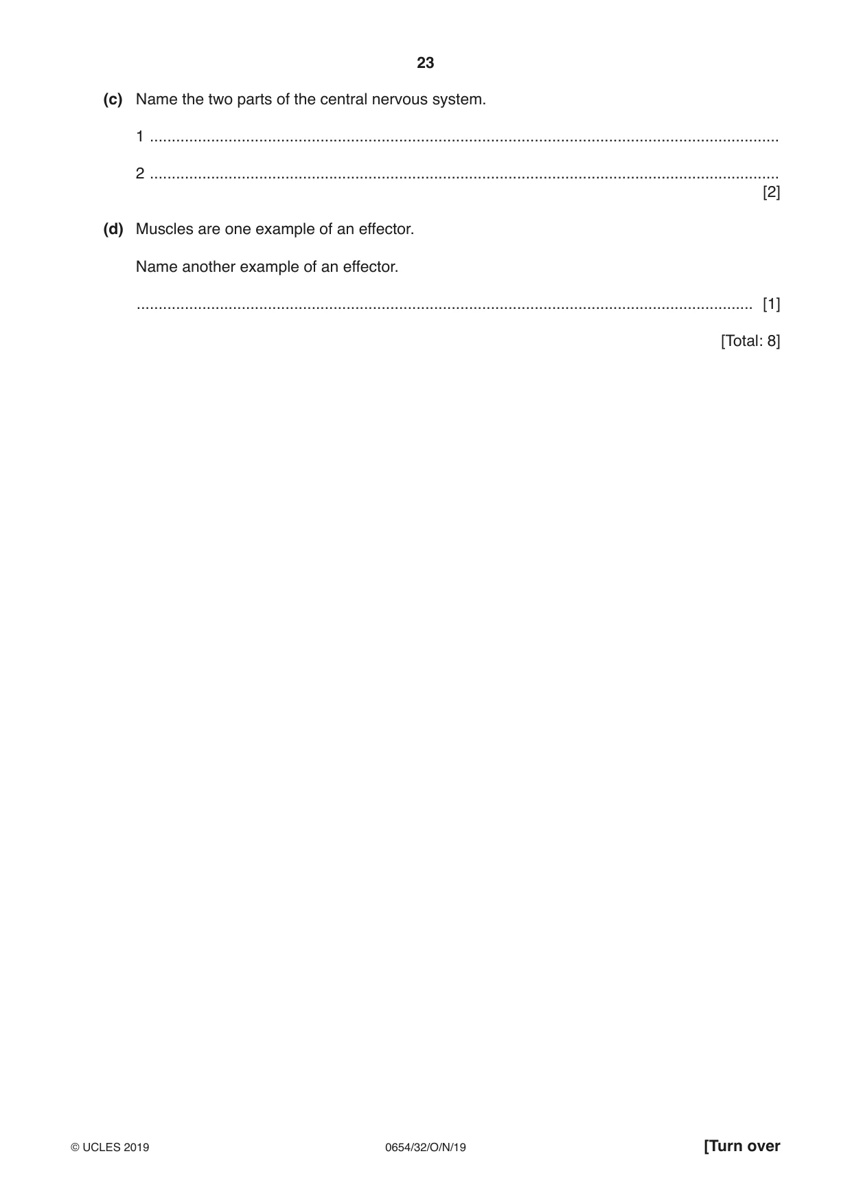 Cambridge IGCSE Sciences - Co-ordinated (Double) 0654 2019 Oct/Nov Paper 3 · Variant 2 question paper, page 23 of 32