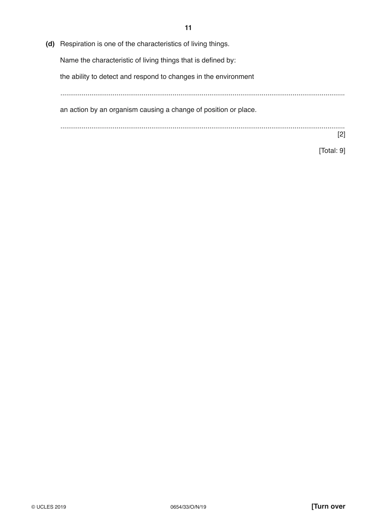 Cambridge IGCSE Sciences - Co-ordinated (Double) 0654 2019 Oct/Nov Paper 3 · Variant 3 question paper, page 11 of 32
