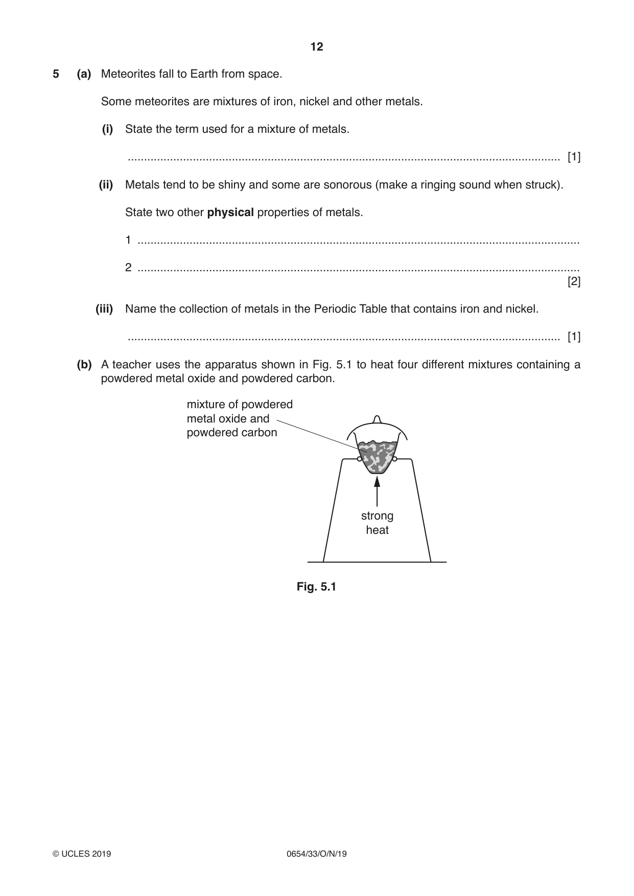 Cambridge IGCSE Sciences - Co-ordinated (Double) 0654 2019 Oct/Nov Paper 3 · Variant 3 question paper, page 12 of 32