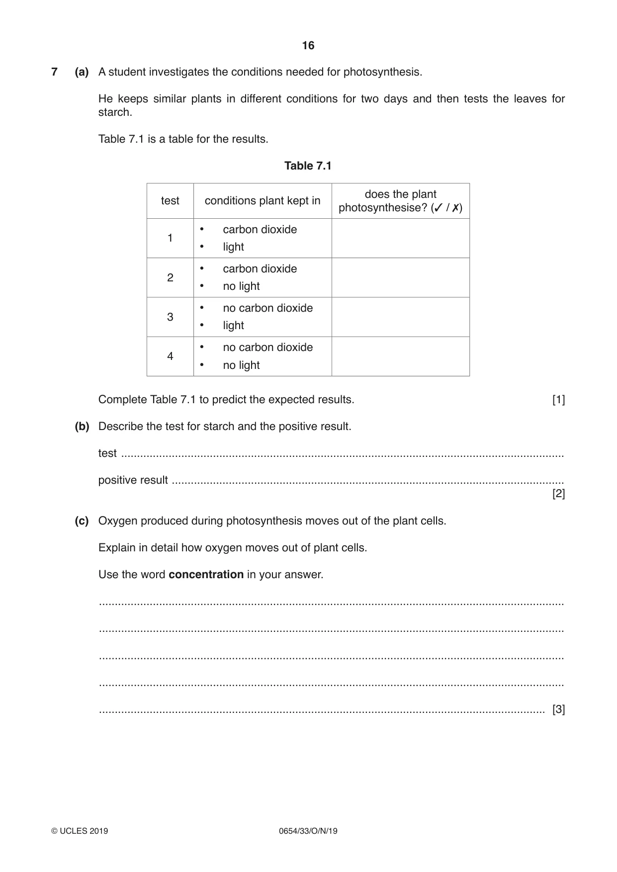 Cambridge IGCSE Sciences - Co-ordinated (Double) 0654 2019 Oct/Nov Paper 3 · Variant 3 question paper, page 16 of 32
